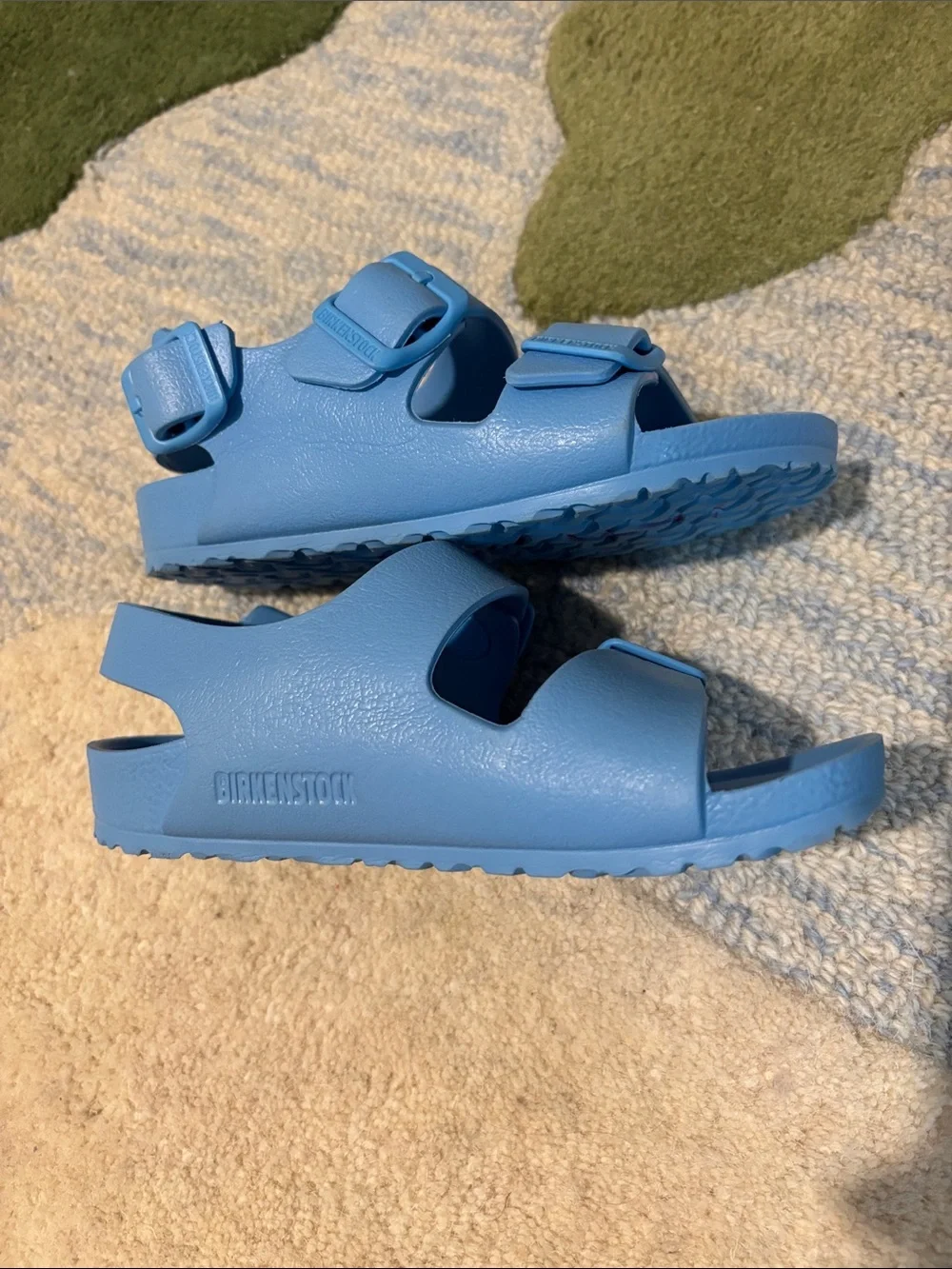 Birkenstock Kids Sky Blue Two-Strap Adjustable Sandals
